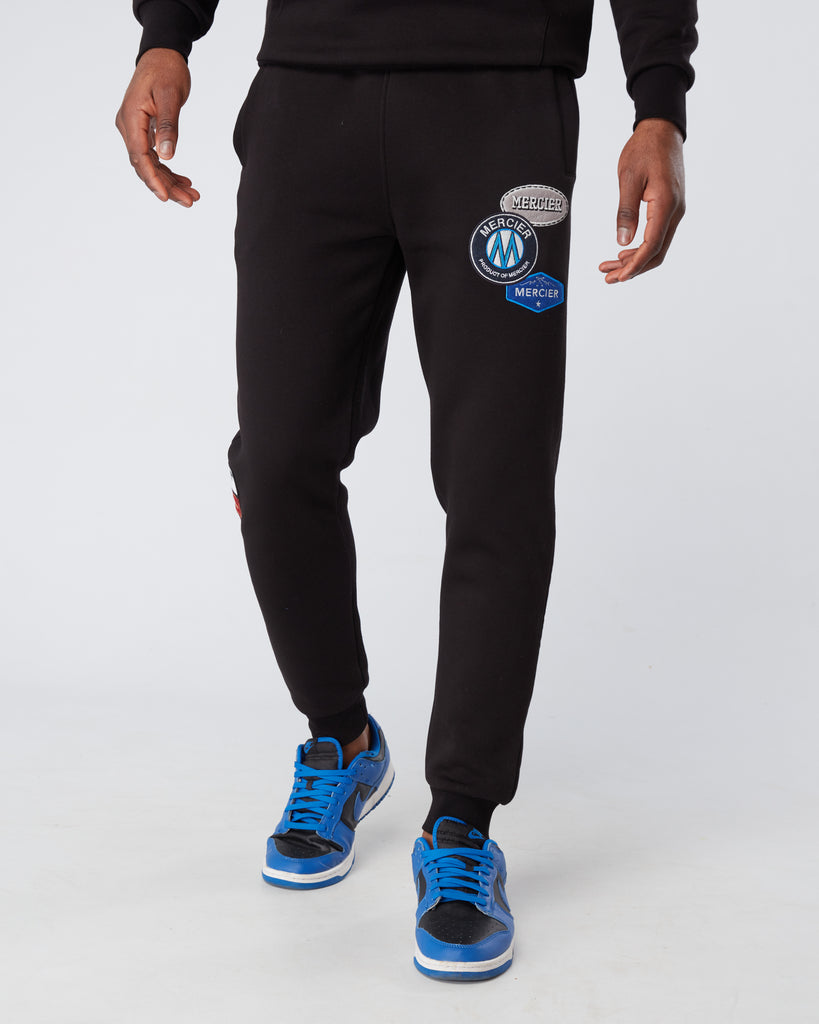 mens mercier og badged joggers black